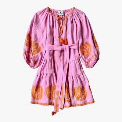 Benaras By Citrus Women's Gaby Santorini Mini Dress In Light Pink Orange In Multi