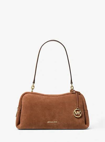 Michael Kors Cecily Medium Suede Shoulder Bag In Brown