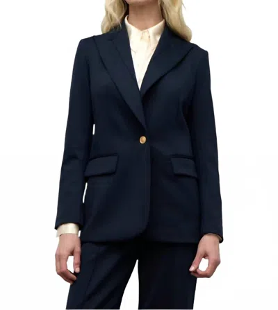 Iris Setlakwe Flap Pocket Jacket In Dusk Navy In Blue