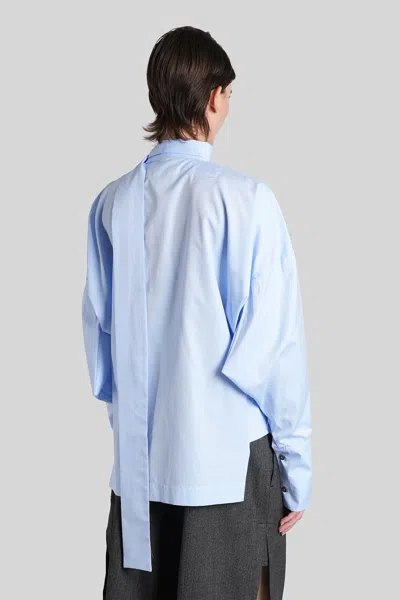 The Latest Cecilia Shirt In Cyan Cotton In Blue