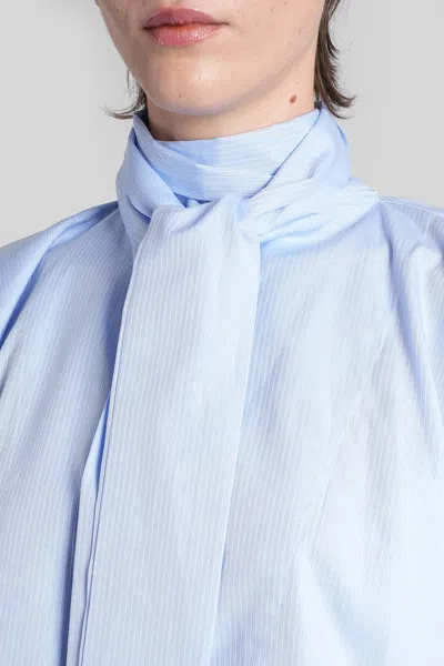 The Latest Cecilia Shirt In Cyan Cotton In Blue