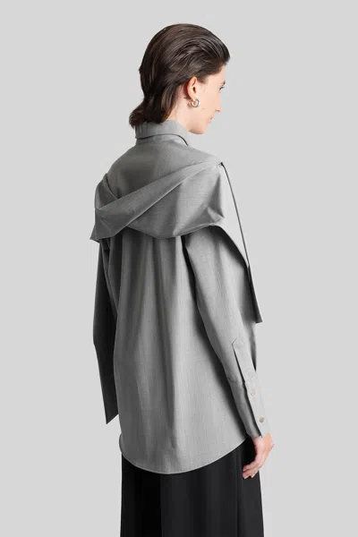The Latest Carmen 4003 Shirt In Grey Polyester In Gray