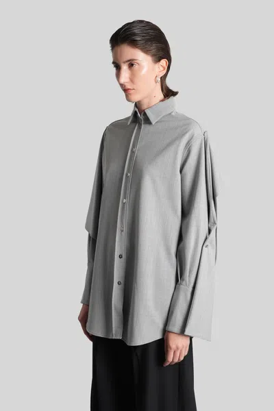 The Latest Carmen 4003 Shirt In Grey Polyester In Gray
