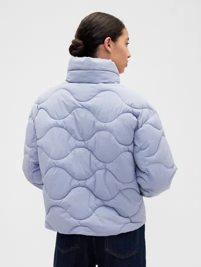 Gap Factory Relaxed Quilted Nylon Jacket In Blue