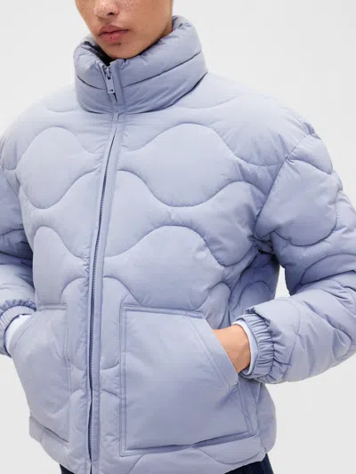 Gap Factory Relaxed Quilted Nylon Jacket In Blue