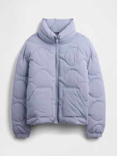 Gap Factory Relaxed Quilted Nylon Jacket In Blue
