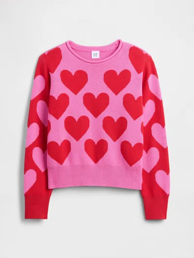 Gap Factory Kids Relaxed Roll-neck Sweater In Pink