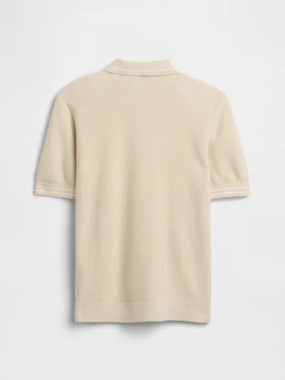 Gap Factory Kids Relaxed Sweater Polo Shirt Shirt In Neutral