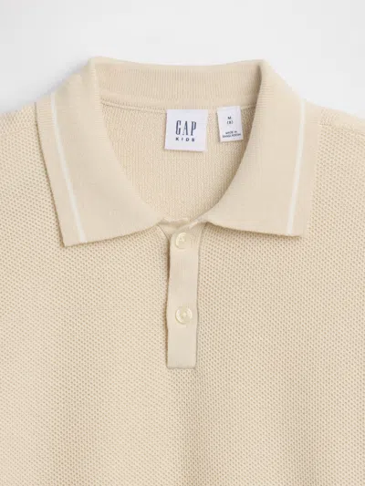 Gap Factory Kids Relaxed Sweater Polo Shirt Shirt In Neutral
