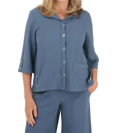 Habitat Crinkle Camp Shirt In Indigo In Multi