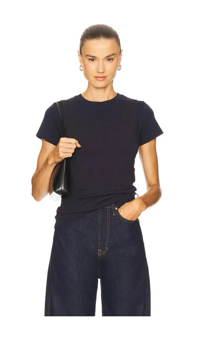 Grlfrnd Layered Short Sleeve Tee In Black