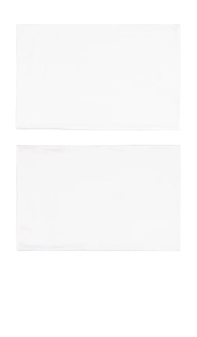 Abbode Bonjour & Bonne Nuit Pillowcase Set In White