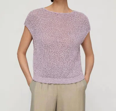 Lafayette 148 Cotton-silk Loop Open Stitch Sweater In Lavender Tint In Purple