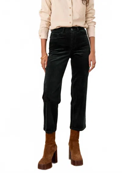 Oraije Paris The Solange Straight Corduroy Pant In White In Black