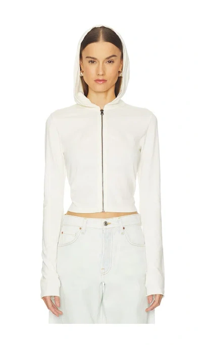 Grlfrnd Shrunken Zip Hoodie In White