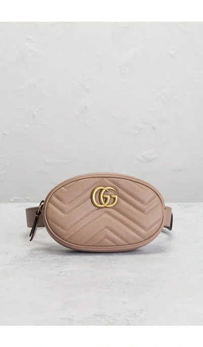 Fwrd Renew Gucci Gg Marmont Belt Bag In Brown