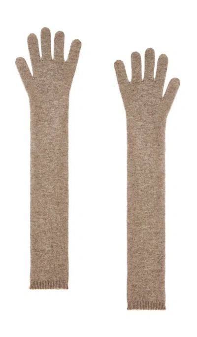 Eaves Mariana Knit Gloves In Brown