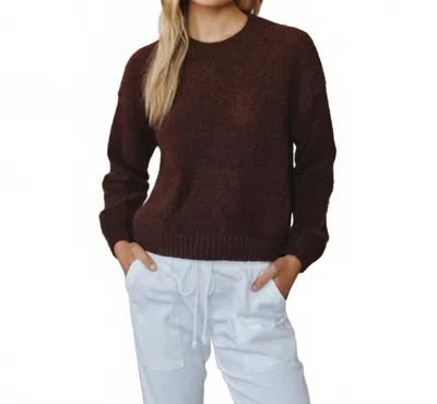 Bella Dahl Drop Shoulder Sweater In Pinot Noir In Brown