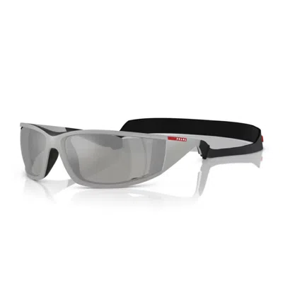 Prada Linea Rossa Ps A04s 13z05a Grigio Ferro Opaco Sunglasses In Multi