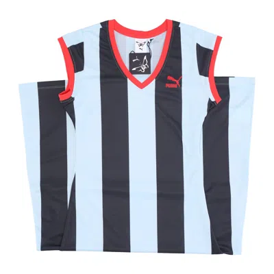 Puma Women's Stripes Long Dress X Dua Lipa Blue Glow In Multi