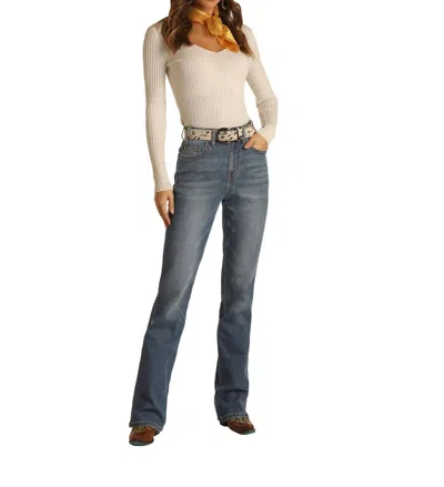 Panhandle Highrise Bootcut Jeans In Indigo Wash In Blue