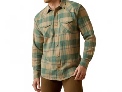 Ariat Huxlee Retro Fit Shirt In Deep Teal In Green