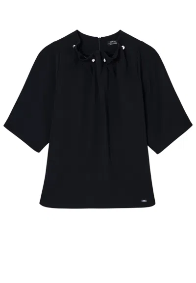 Ax-armani Blue Woman  1256af16125-ne Short Sleeve In Black