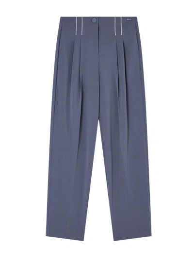 Ax-armani Women's Trousers  0657af16145 With Pinces In Gray