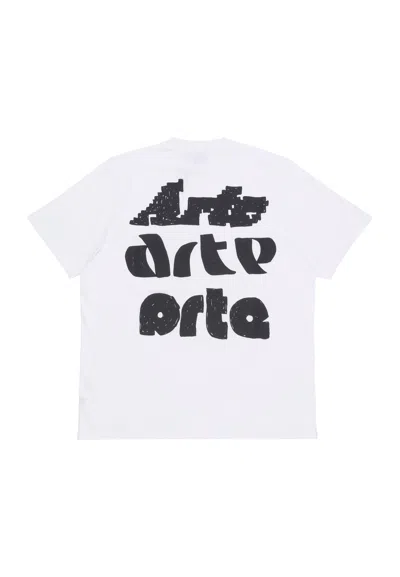Arte Men's Multi Logo Print Tee White In White