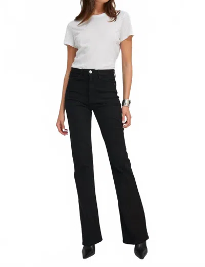 Sprwmn Micro Flare Denim Jean In Black In White