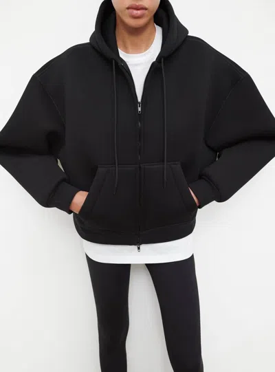 Wardrobe.nyc Bonded Zip Hoodie In Black In Black