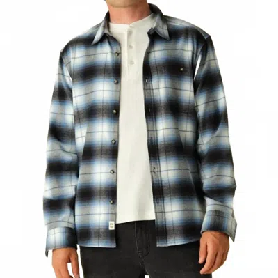 Fair Harbor Seaside Lightweight Flannel Shirt In Smooth Blue Plaid In Multi