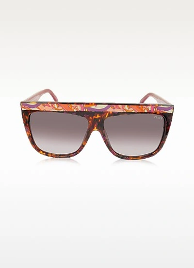 Emilio Pucci Ep0008 Havana Oversize Acetate Women's Sunglasses