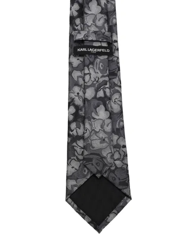 Karl Lagerfeld Men's Herringbone Pattern Classic Tie In Multi