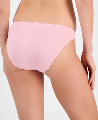 Charter Club Women's Cotton Pointelle Bikini Underwear, Created For Macy's In Pink