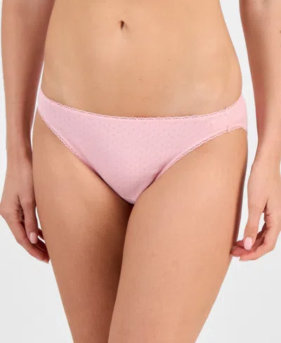 Charter Club Women's Cotton Pointelle Bikini Underwear, Created For Macy's In Pink