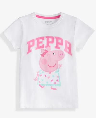 Epic Threads Girls Toddler 2t-4t Winking Peppa Short-sleeve T-shirt, Macy's Exclusive In White