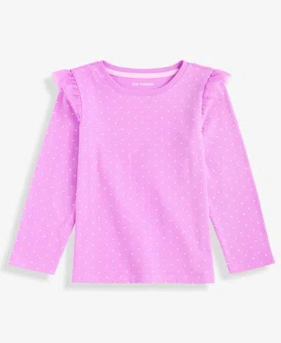 Epic Threads Girls Toddler 2t-4t Polka Dot Ruffle Long-sleeve Top, Macy's Exclusive In Pink