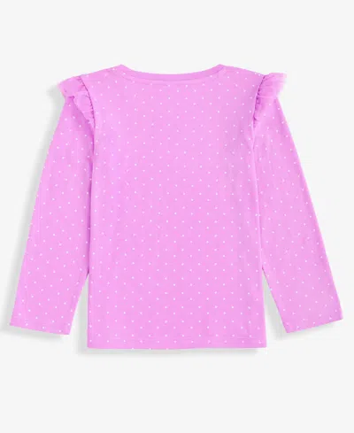 Epic Threads Girls Toddler 2t-4t Polka Dot Ruffle Long-sleeve Top, Macy's Exclusive In Pink