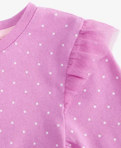 Epic Threads Girls Toddler 2t-4t Polka Dot Ruffle Long-sleeve Top, Macy's Exclusive In Pink