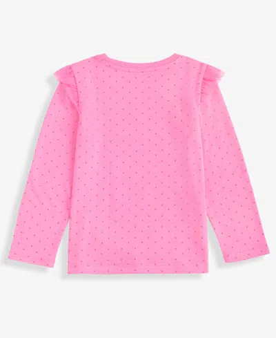 Epic Threads Girls Toddler 2t-4t Polka Dot Ruffle Long-sleeve Top, Macy's Exclusive In Pink