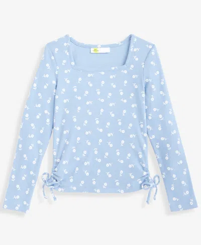 Epic Threads Girls 5-20 Ditsy Floral Square Neck Top, Macy's Exclusive In Blue