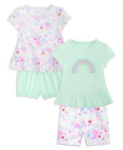 First Impressions Baby Girls Toddler 2t 4t Floral Rainbow Short Sleeve Tops Shorts Macys Exclusive In White