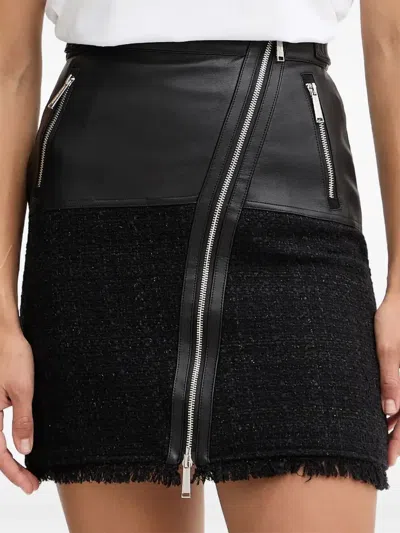 Karl Lagerfeld Zip Faux-leather Mini Skirt In Black