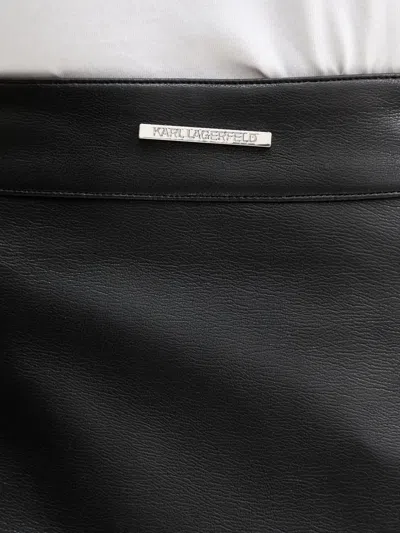 Karl Lagerfeld Zip Faux-leather Mini Skirt In Black