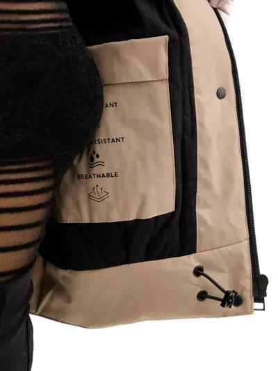 Karl Lagerfeld Ikon Hooded Patch Jacket In Neutral