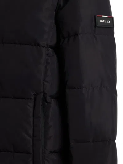 Bally Rubber-logo Puffer Coat In Black