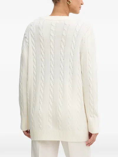 Guess Usa Cable-knit Button Cardigan In White