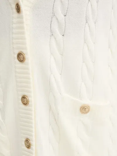 Guess Usa Cable-knit Button Cardigan In White