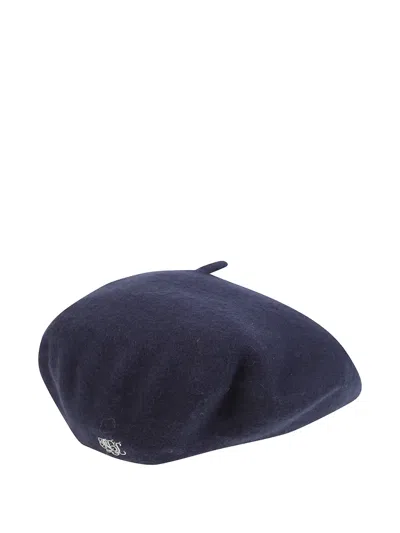 Polo Ralph Lauren Logo Wool Hat In Blue